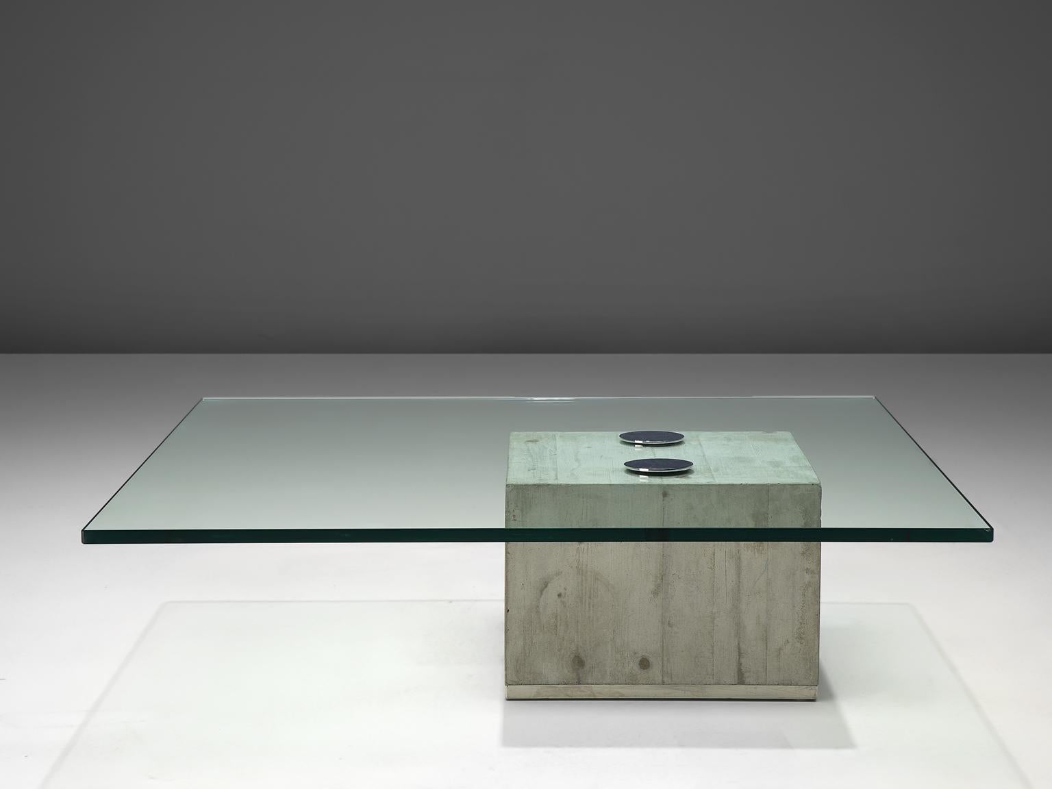 Cement and Glass Coffee Table